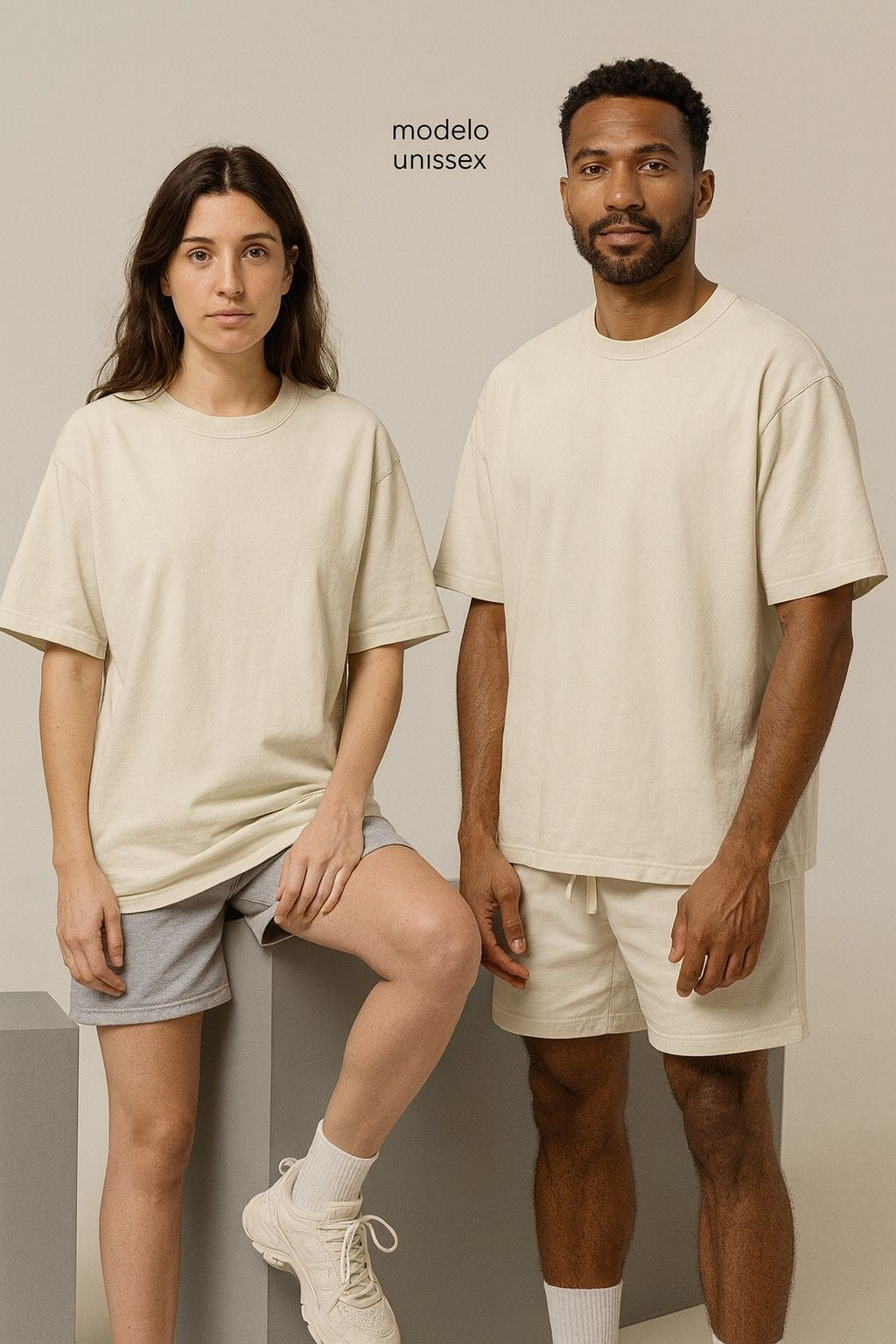 T SHIRT oversize beige